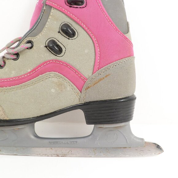 CCM Kids' Figure Ice Skates Size 2 Jamie Girl Pink Grey Butterfly Junior Lace-Up - Picture 13 of 15